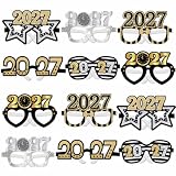 HOWAF 12 Cotillon Nochevieja 2027 Gafas Fin de Año Gafas Happy New Year, Accesorios Photocall Nochevieja para Decoracion Fin de Año 2027, Oro Nero