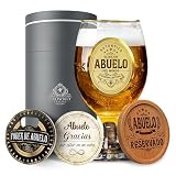 CROWNLY CRYSTAL® Copa De Cerveza Personalizada - Regalo Para Abuelo, Cumpleaños, Aniversario - Regalos Originales Para Hombre