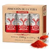 Pimentón de la Vera Ahumado Picante, Denominación Origen Protegida, Pimentón Yuste 1557, Producido en Extremadura, Ideal para guisos, carnes, salsas y platos tradicionales, 6 bolsas de 250 gr
