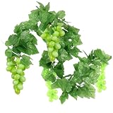 Woohome Racimos Uvas Artificiales, 12 Pz Emulación UVA Vid y 4 Uvas Artificiales Realistas para Decoración de Vino, Apoyos Artificiales de La Fruta