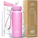 Botella de Agua Deportiva, Acero Inoxidable, Térmica, sin BPA, 600 ml