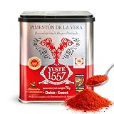 Pimentón de la Vera Ahumado Dulce, Denominación Origen Protegida, Pimentón Yuste 1557, Producido en Extremadura, Ideal para guisos, carnes, salsas, embutidos y platos tradicionales, 1 bote de 75 gr