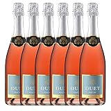 DUET Vino Espumoso Rosado Semi Seco - 6 botellas x 750ml - Total:4500ml