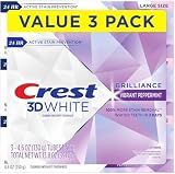 Crest Toothpaste 3D White Brilliance Vibrant Peppermint, 4.1oz -348 grams (Pack of 3)