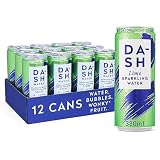 Agua DASH Lima- 12 x Agua mineral natural con gas sabor Lima- Sin azúcar, sin edulcorantes, sin calorías - (12 latas x 330ml)