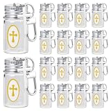 DELORIGIN 30 Botella de agua bendita con 30 frascos de crucifijo y pegatina para bautizo, fiesta, boda, iglesia