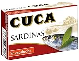 Cuca Sardinas en escabeche, 1 pack de 5 latas de 120 gr