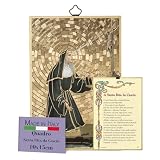 Fratelli Bonella | Cuadro sagrado sobre madera MDF de álamo 8 mm de Santa Rita de Cascia, con oracion a ella dedicada en la parte posterior 10 x 15 cm | Fabricado en Italia