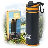 Innosol Botella con filtro de agua supervivencia, 500 ml, con mosquetón