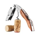 BENKIA Sacacorchos de camarero - Sacacorchos profesional fabricado en acero inoxidable de calidad gastronómica con abrebotellas y cortacápsulas