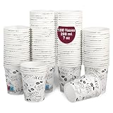 gobecups 100 Vasos Desechables Café 200 ml de Cartón Blanco Coffee Time