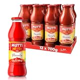 Mutti passata di pomodoro confezione da 12 barattoli in vetro da 700 grammi ciascuno (1000042925)