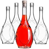 KADAX botella de vidrio vacía de 500 ml, 10 unidades, licor con corcho, para llenar licor y vino, botellas decorativas de cristal