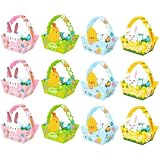 Cestas de Pascua para niños, 12pcs Canastas de Pascua con Asas para Rellenar, Caza Juego Cestas Pascua Regalos Canastas Dulces Bolsas