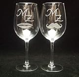 regalo grabado Juego 2 Copas de Vino Personalizada Cristal 600ml Texto Logo