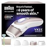 Braun Depiladora Luz Pulsada Skin i·expert Smart IPL, PL7387, Blanco/Bronce | Alternativa a Depiladora Laser con Inteligencia Artificial, Elimina el Vello en Casa, Neceser, Maquinilla Venus, 4 Cabezales