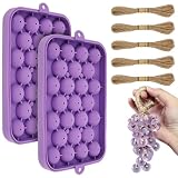 2 moldes de silicona para jabón, diseño de uvas, color morado (sin jabón)
