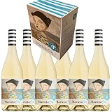 Martín Códax - Marieta Sin Alcohol | Vino Blanco Sin Alcohol | 100% Albariño | 0.0% Vol | Refrescante y afrutado | Ideal para aperitivos | Botella 75 cl | Servir entre 6º y 8ºC - 6 Botellas
