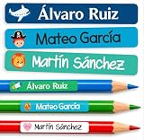 150 Etiquetas para Lápices y Bolígrafos - Personalizadas (Azul)