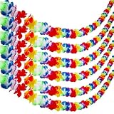 ANECO Paquete de 6 guirnaldas de Flores Tropicales Hawaianas Luau para decoración de Fiesta, Suministros de Fiesta Tropical Hawaiana, 10 pies Cada uno