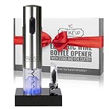 Twinz'up Sacacorchos Eléctrico Inalámbrico - Profesional Abridor de Vino Electrico Recargable (Base de Recarga) con Corta Cápsulas - Caja de Regalo