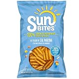 Sunbites, Snack ondulado al toque de sal marina con 100% de cereales integrales, Producto de Aperitivo, Snack en bolsa individual de 95gr
