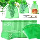 100 Piezas Bolsas Uvas Proteccion,Bolsas para Uvas 20 x 30 cm,Bolsas para Uvas en Parra,Bolsas para Proteger Uvas,Bolsas Proteger Uvas,contra Avispas Pájaros y Otros Insectos