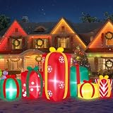 Danxilu Cajas de Regalo Hinchable Navidad Exterior 240cm con Luces LED