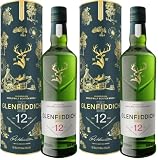 Glenfiddich 12 años Whisky escocés de malta, 70cl (Paquete de 2)