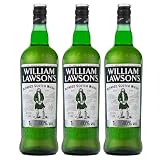 William Lawson's Finest Blended Scotch Whisky, 40% Vol, 100cL / 1L, bebida alcohólica elaborada con malta afrutada (Paquete de 3)
