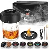 URAQT Ahumador de Whisky Eléctrico, Juego de Ahumador de Whisky Portátil, Kit Ahumador Eléctrico para Cócteles Recargable con 6 Virutas de Madera Regalo para Padre, Esposo, Amigo, Amante del Vino