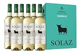 Solaz Vino Blanco 100% Verdejo | IGP Castilla | Pack 6x750 ml