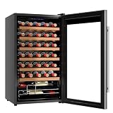 Cecotec Vinoteca 34 botellas Bolero grandsommelier 34030 inox compressor, 80 L, Enfriamiento por compresor, Temperatura regulable de 5 a 18ºC, Control táctil, Display, LED interior.