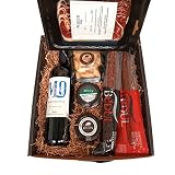 Deliex. Caja Gourmet para regalar - Lote de productos ibéricos con vino Montequinto crianza. Cesta para regalo con sobre de jamón, 1 salchichón y 1 chorizo ibéricos, crema de queso, paté y picos.