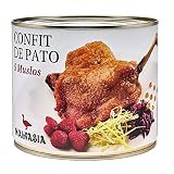 MALVASIA Confit de Pato, Muslos de Pato Confitados, Elaboración Artesanal, Sin Gluten, Lata Circular con 5 Unidades