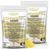 GiDeli Azufre en Polvo 99,9% 2 x 1 kg en Bolsas - Azufre Elemental | pureza 99,9 % sin aditivos, se esparce en seco, baja el pH de forma lenta y duradera, molido fino y sin olor