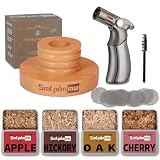 Kit para ahumar cócteles con antorcha, kit para ahumar bourbon antiguo con cuatro tipos de astillas de madera, regalo para padres, esposos y amantes de los cócteles (sin butano)