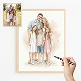 Transparent Gift Póster con Ilustración en Acuarela de Foto Personalizada. Cuadro y Decoración Personalizada para el Hogar. Regalo Personalizado para bodas, aniversarios, parejas y familias.