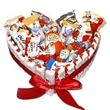 Donda's House® Tarta Kinder. Regalo original Pareja. Cesta Kinder. Corazon JOY. Chocolates para regalar. Cesta Chocolates. Happy Hippo. Schokobons, Kinde B. Chocolatinas mini.