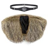 Juego de capa de hombro vikingo de piel sintética, unisex, con imperdibles y diadema de piel vikinga, accesorios de disfraz para guerreros vikingos, bárbaros, LARP, Halloween, carnaval
