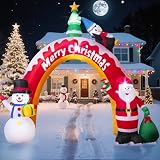 Wothfav 305CM/10FT Arco Navideño Hinchable de Pingüino con Luces LED, Decoración de Navidad para Interiores y Exteriores, Decoración de Pingüinos, Decoración de Jardín y Patio para Las Fiestas