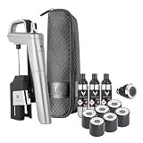 Coravin Sistema de conservación de vino Timeless Six Plus - Ahorrador de vino por copa - Aireador de vino, 3 cápsulas de argón puro, 6 tapones de rosca, aguja de limpieza y estuche de transporte