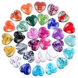 Piedras Preciosas Artificiales Piedras Curativas en Forma de Corazón Piedra de Cristal 31Pz Cristales Curativos Piedra de La Suerte de Colores para Meditación Chakra y Equilibrio de Energía (A)