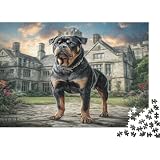 Rompecabezas para Adultos 1000 Piezas Papel Reciclado Rottweiler Juego Educativo finca señorial 38x26cm