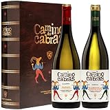 CAMINO DE CABRAS Estuche Vino para Regalar – Vino Albariño Rias Baixas & Godello Valdeorras – Vino Blanco Gourmet - Vinos Buenos Para Regalar - 2 Botellas x 750 ml - Pack Vino para Regalar