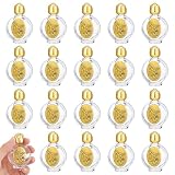 PH PandaHall 20 botellas de agua bendita vacías de vidrio para regalos de fiesta, frasco de agua bendita de 0.5 onzas líquidas, soporte de agua bendita con tapa de aleación de rosa dorada antigua
