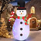 Danxilu Muñeco de Nieve Hinchable Navidad 150cm con Luces LED Giratoria