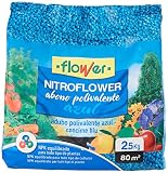 Flower - Nitroflower Abono Polivalente Granulado Azul 2,5 Kg | NPK 10-10-20 con Mg, S y Micronutrientes | Cobertura de 80 m² | Abono Universal Azul