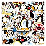 50 pegatinas de pingu para motocicleta, frigorífico, bicicleta, equipaje, teléfono, monopatín, portátil, parachoques, coche, lindo animal impermeable, pegatinas de vinilo para adultos y niños, diseño