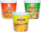 TLT FOODS - PACK 3x Mae Ploy Curry en pasta Tailandés (Rojo, Amarillo, Verde) - 3x400g